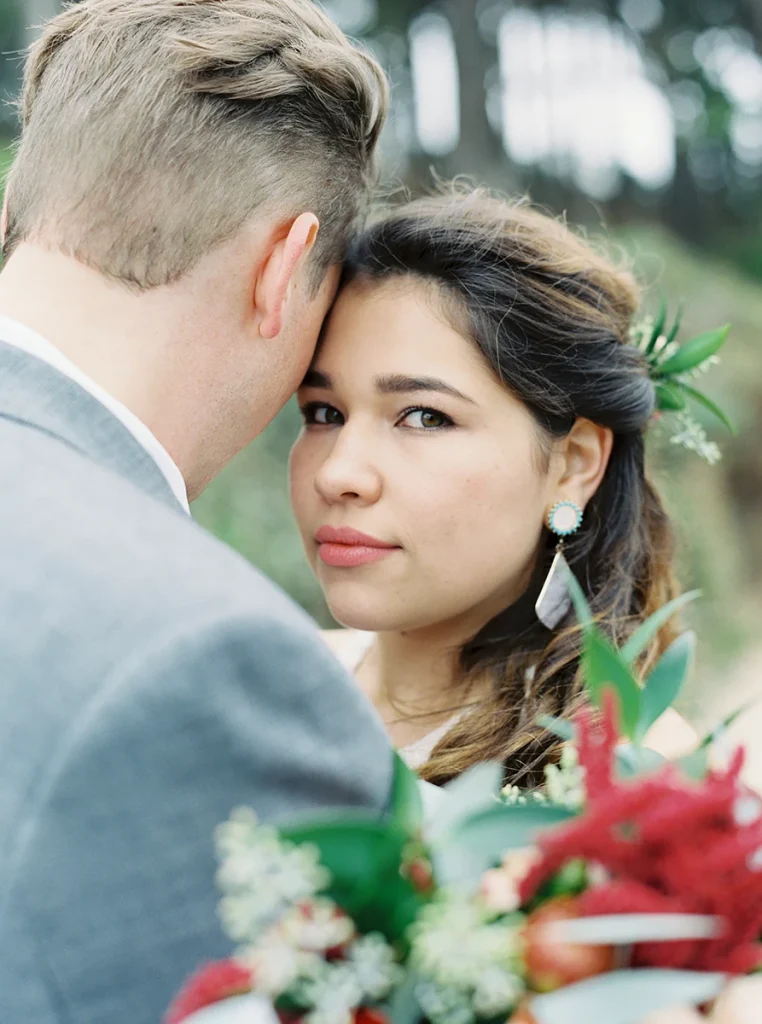 Close up of bride